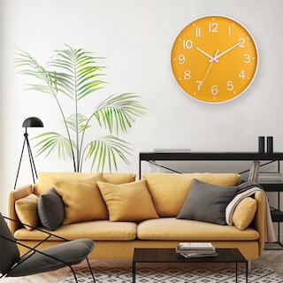 Foto 6 | Foto 6 | Reloj De Pared Hzdhclh Amarillo De 30 Cm  Funciona Con Pilas Y Silencioso - Venta Internacional.