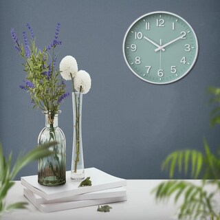 Foto 2 | Foto 2 | Reloj De Pared Hzdhclh Verde De 30 Cm Funciona Con Pilas Silencioso No Hace Tictac - Venta Internacional.