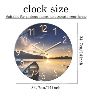 Foto 6 | Foto 6 | Reloj De Pared Constantplanet Sunset De 35 Cm Silencioso No Hace Tictac - Venta Internacional.