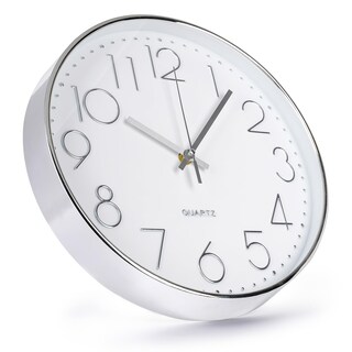 Foto 2 | Foto 2 | Reloj De Pared Bakbrand Que No Hace Tictac Y Silencioso 30 Cm Color Plateado - Venta Internacional.