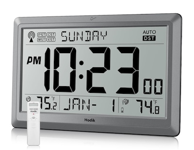 Foto 1 | Foto 1 | Reloj De Pared Atomic Hodik Con Pantalla Lcd De Temperatura De 10 5 Pulgadas Color Plateado - Venta Internacional.