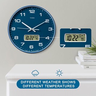 Foto 6 | Foto 6 | Reloj De Pared Timess Con 12 Esferas  Batería Silenciosa  Pantalla Lcd Azul - Venta Internacional.