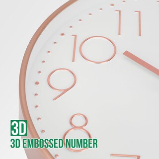 Foto 6 | Foto 6 | Reloj De Pared Bakbrand No Hace Tictac Y Silencioso 30 Cm Oro Rosa - Venta Internacional.