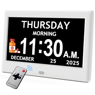 Foto 1 | Foto 1 | Reloj Digital Flyruit Dementia De 7 Pulgadas Con Fecha Hora Y Día Blanco - Venta Internacional.