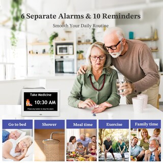 Foto 3 | Foto 3 | Reloj Digital Flyruit Dementia De 7 Pulgadas Con Fecha Hora Y Día Blanco - Venta Internacional.