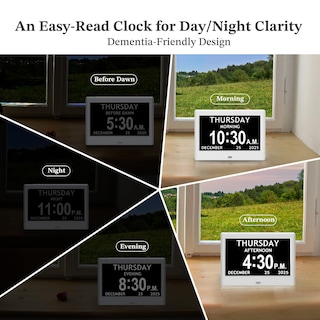 Foto 6 | Foto 6 | Reloj Digital Flyruit Dementia De 7 Pulgadas Con Fecha Hora Y Día Blanco - Venta Internacional.