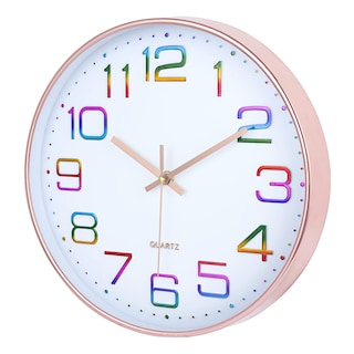 Foto 5 | Foto 5 | Reloj De Pared Lafocuse De 30 Cm Colorido Funciona Con Pilas Color Oro Rosa - Venta Internacional.