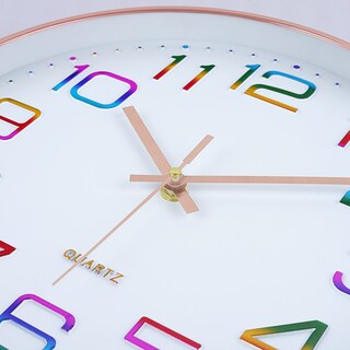 Foto 6 | Foto 6 | Reloj De Pared Lafocuse De 30 Cm Colorido Funciona Con Pilas Color Oro Rosa - Venta Internacional.