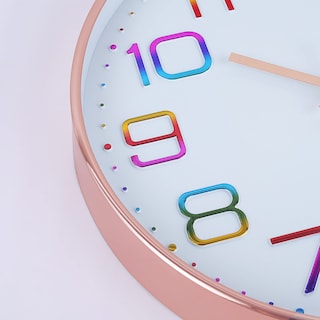 Foto 7 | Foto 7 | Reloj De Pared Lafocuse De 30 Cm Colorido Funciona Con Pilas Color Oro Rosa - Venta Internacional.