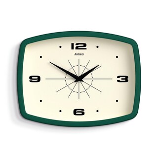 Foto 1 | Foto 1 | Reloj De Pared Jones Clocks  Movie Retro 25 5 X 19 5 Cm  Color Verde Oscuro - Venta Internacional.