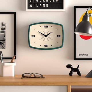 Foto 3 | Foto 3 | Reloj De Pared Jones Clocks  Movie Retro 25 5 X 19 5 Cm  Color Verde Oscuro - Venta Internacional.