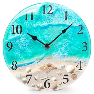 Foto 1 | Foto 1 | Reloj De Pared Wiskalon Coastal Coastal Con Diseño De Conchas Marinas De Cristal - Venta Internacional.