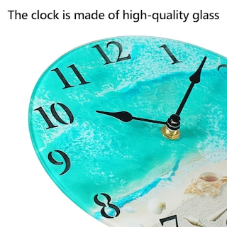 Foto 2 | Foto 2 | Reloj De Pared Wiskalon Coastal Coastal Con Diseño De Conchas Marinas De Cristal - Venta Internacional.