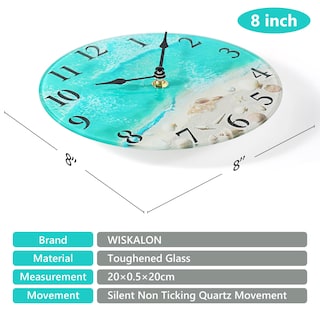 Foto 3 | Foto 3 | Reloj De Pared Wiskalon Coastal Coastal Con Diseño De Conchas Marinas De Cristal - Venta Internacional.