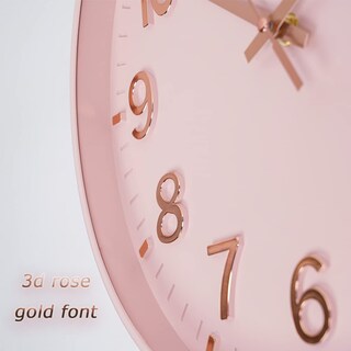 Foto 5 | Foto 5 | Reloj De Pared Hzdhclh Rosa De 30 Cm Funciona Con Pilas Silencioso No Hace Tictac - Venta Internacional.