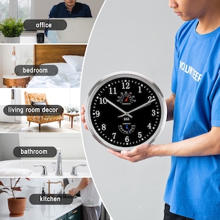 Foto 6 | Foto 6 | Reloj De Pared Hito De 30 Cm Silencioso Funciona Con Pilas Plateado - Venta Internacional.