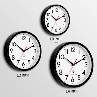 Foto 2 | Foto 2 | Reloj De Pared Daxsmy Atomic Analógico De 25 Cm Funciona Con Pilas Negro - Venta Internacional.