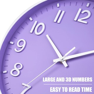 Foto 6 | Foto 6 | Reloj De Pared Hzdhclh Morado De 30 Cm Funciona Con Pilas Y Silencioso - Venta Internacional.
