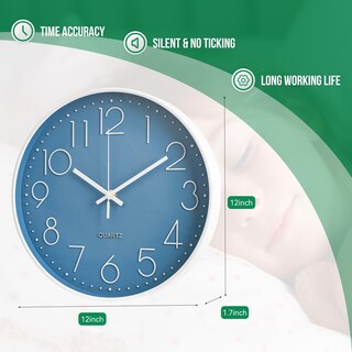 Foto 3 | Foto 3 | Reloj De Pared Bakbrand Cerulean 30 Cm No Hace Tictac Y Silencioso - Venta Internacional.
