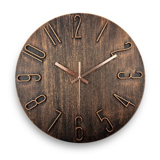 Foto 1 | Foto 1 | Reloj De Pared Fapugh Con Pilas De 30 Cm Color Marrón Silencioso - Venta Internacional.