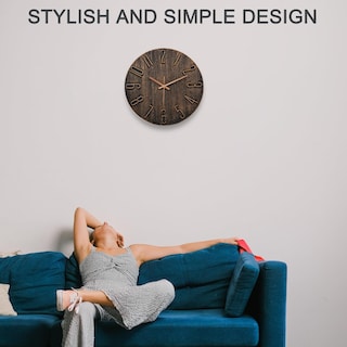 Foto 3 | Foto 3 | Reloj De Pared Fapugh Con Pilas De 30 Cm Color Marrón Silencioso - Venta Internacional.