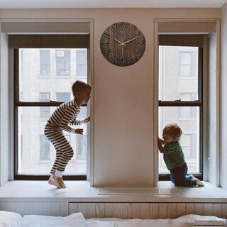 Foto 6 | Foto 6 | Reloj De Pared Fapugh Con Pilas De 30 Cm Color Marrón Silencioso - Venta Internacional.