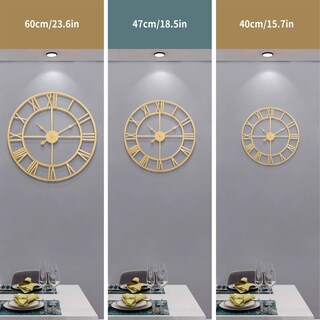Foto 3 | Foto 3 | Reloj De Pared Leike Grande Moderno 18 Cm De Metal Dorado Rústico Y Silencioso - Venta Internacional.