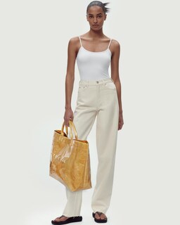 Foto 3 | Foto 3 | Bolsa De Mano Bbiqi Bolsa De Pvc Papel Kraft Con Estampado De Letras - Venta Internacional.