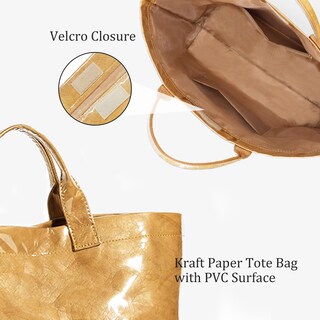 Foto 4 | Foto 4 | Bolsa De Mano Bbiqi Bolsa De Pvc Papel Kraft Con Estampado De Letras - Venta Internacional.