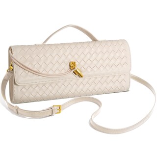 Foto 2 | Foto 2 | Monedero De Mano Newrogeng De Piel Tejida Para Mujer Color Blanco Crema - Venta Internacional.