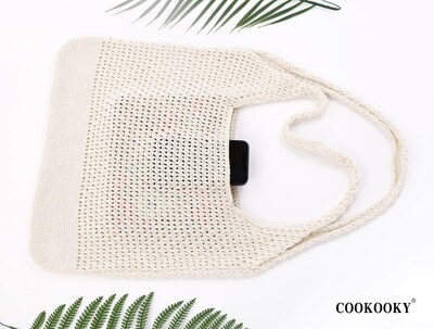 Foto 5 | Foto 5 | Bolsa De Playa Cookooky Ganchillo Estética Veraniega Malla Beige - Venta Internacional.