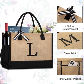 Foto 5 | Foto 5 | Bolsa De Lona Con La Inicial Gassda Para Regalos De Cumpleaños Para Mujer Juego De 2 Unidades - Venta Internacional.