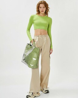 Foto 3 | Foto 3 | Bolso Bbiqi Para Mujer Bolso Grande De Pvc Con Estampado De Letras - Venta Internacional.