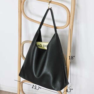 Foto 4 | Foto 4 | Bolso Hobo Hoxis De Cuero Vegano Suave Para Mujer (negro) - Venta Internacional.