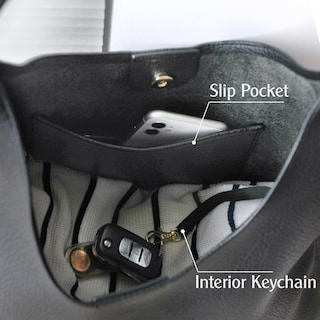 Foto 6 | Foto 6 | Bolso Hobo Hoxis De Cuero Vegano Suave Para Mujer (negro) - Venta Internacional.