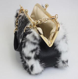 Foto 4 | Foto 4 | Bolso De Mano Fosrion Elegante Estampado De Leopardo Con Piel De Conejo Rex Para Mujer - Venta Internacional.