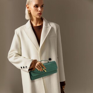 Foto 4 | Foto 4 | Monedero De Mano Newrogeng (piel Tejida) Para Mujer Color Verde - Venta Internacional.