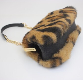 Foto 6 | Foto 6 | Bolso De Mano Fosrion Elegante Estampado De Leopardo Con Piel De Conejo Rex Para Mujer - Venta Internacional.