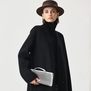 Foto 3 | Foto 3 | Monedero De Mano Newrogeng De Piel Tejida Para Mujer Color Plateado - Venta Internacional.