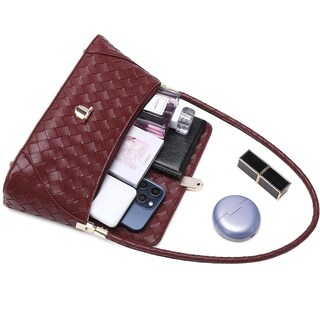 Foto 6 | Foto 6 | Bolso De Hombro Wsrydjdl Bolso Vintage Retro Clásico Rojo Vino - Venta Internacional.