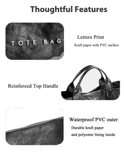 Foto 5 | Foto 5 | Bolsa De Mano Bbiqi De Pvc Con Estampado De Letras En Papel Kraft Para Mujer - Venta Internacional.