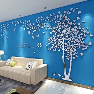 Foto 1 | Foto 1 | Adhesivos De Pared 3d Con Forma De Árbol Diseño De Árboles Y Pájaros - Venta Internacional.