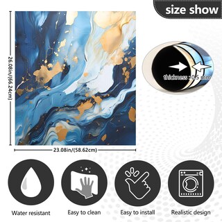 Foto 5 | Foto 5 | Funda Magnética Para Lavavajillas Jiponi Mármol Azul Dorado 58 X 66 Cm - Venta Internacional.