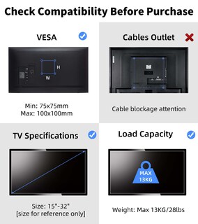 Foto 7 | Foto 7 | Soporte De Pared Para Tv Suptek Ma2720 Giratorio Inclinable De 15 A 32 Pulgadas - Venta Internacional.