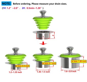 Foto 5 | Foto 5 | Tapón De Desagüe De Bañera Xajoon Silicone Green - Venta Internacional.