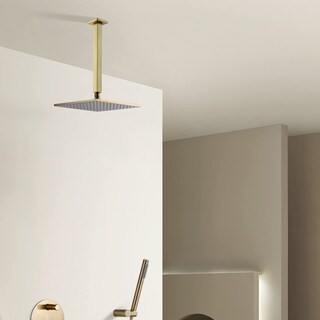 Foto 2 | Foto 2 | Brazo De Ducha Trustmi Cuadrado De Acero Inoxidable Dorado Cepillado De 30 Cm - Venta Internacional.