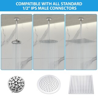 Foto 4 | Foto 4 | Brazo De Ducha Lordear Soporte De Techo 20 Cm Cromado Con Brida - Venta Internacional.