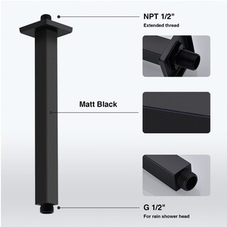 Foto 4 | Foto 4 | Brazo De Ducha Trustmi Negro Mate De Acero Inoxidable Cuadrado De 30 Cm - Venta Internacional.