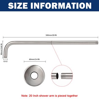 Foto 2 | Foto 2 | Brazo De Ducha Nearmoon Extra Fijo De Acero Inoxidable De 50 Cm - Venta Internacional.