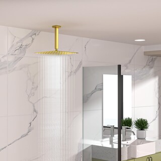Foto 7 | Foto 7 | Brazo De Ducha Lordear Soporte De Techo Dorado De 20 Cm Con Brida - Venta Internacional.